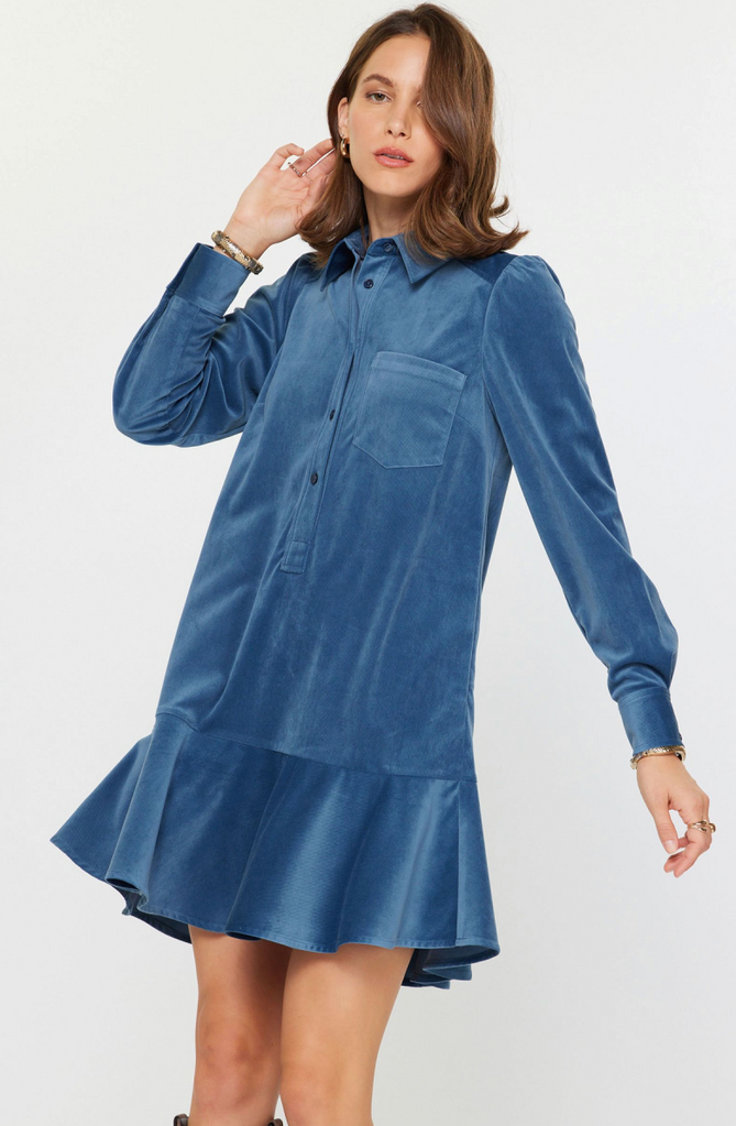 Current Air Fluted Mini Shirt Dress