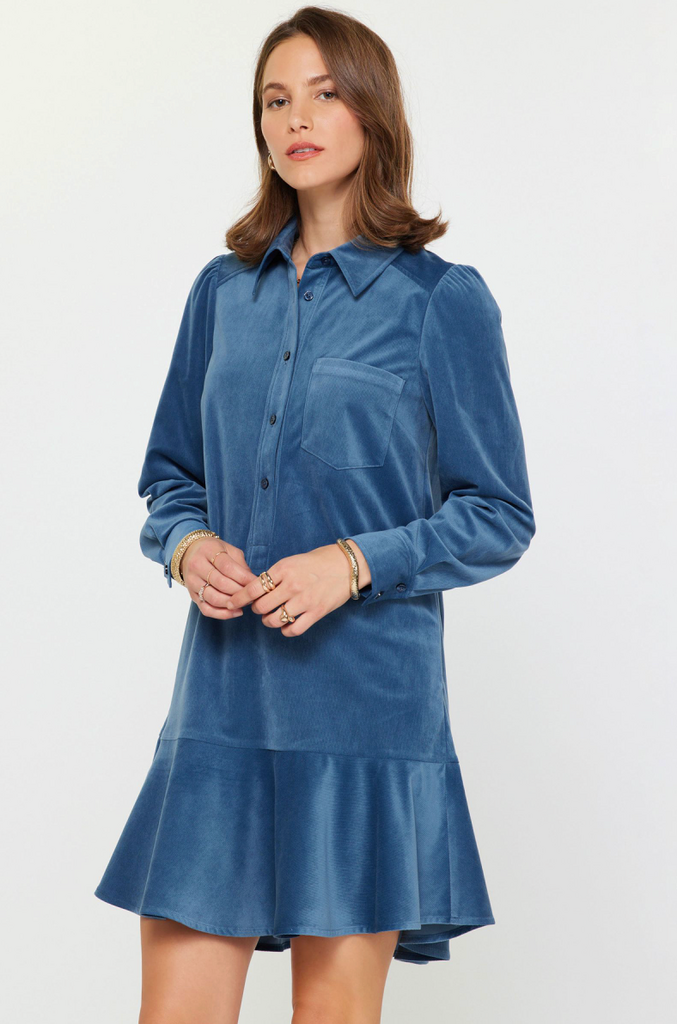 Current Air Fluted Mini Shirt Dress