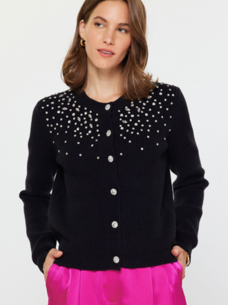 Current Air Crystal Embellished Caridgan