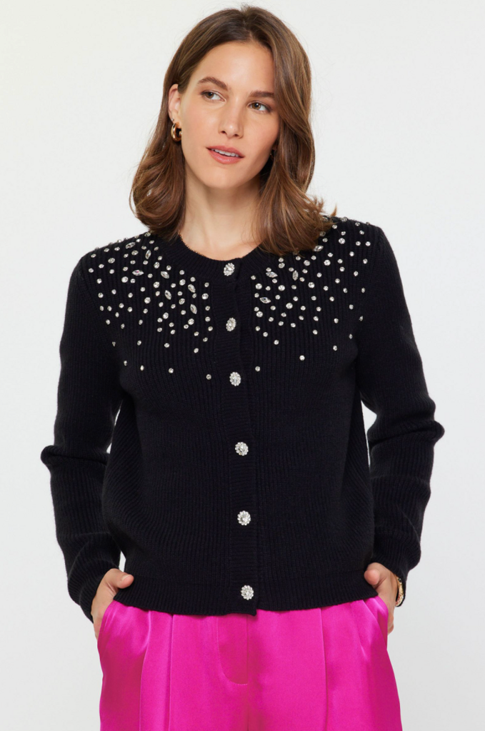 Current Air Crystal Embellished Caridgan
