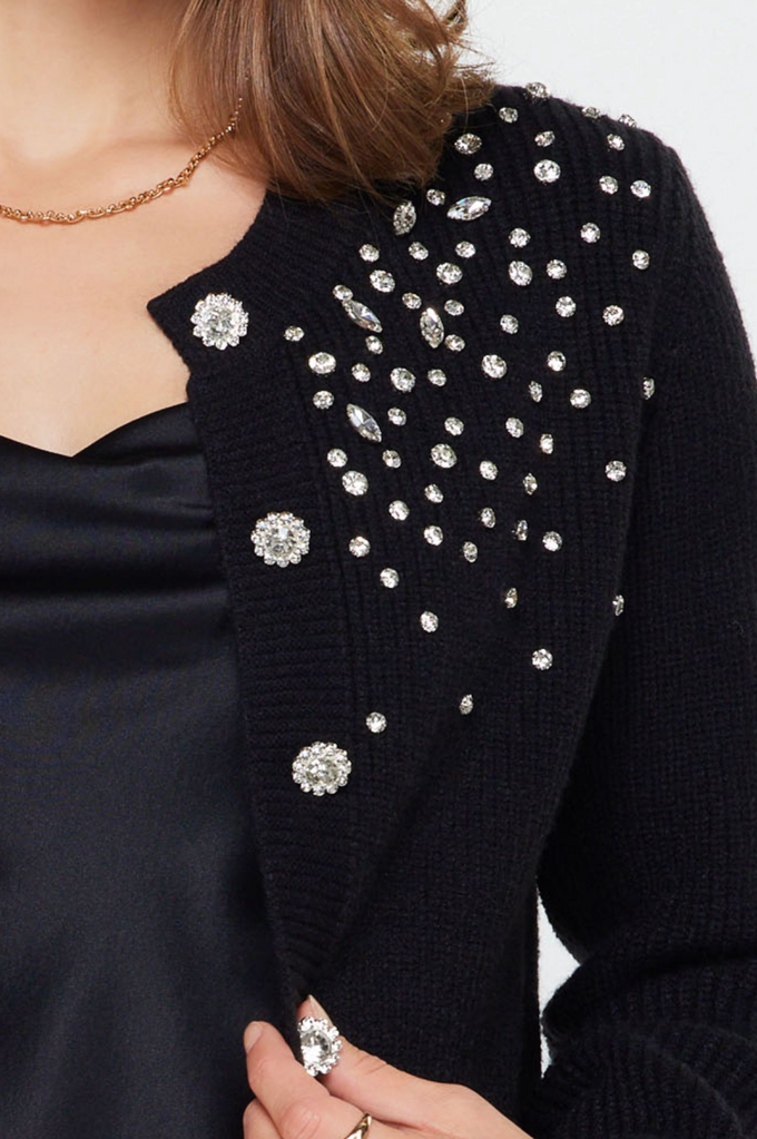 Current Air Crystal Embellished Caridgan