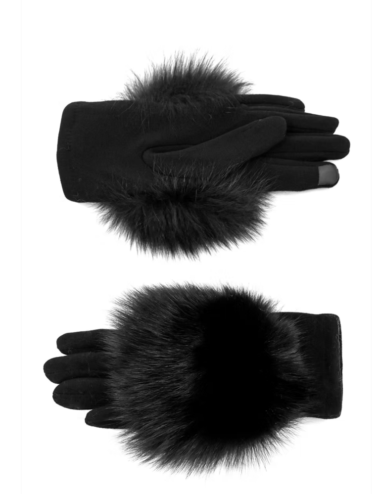 Mitchie's Matchings Knit Gloves with Fox Trim GLMK61