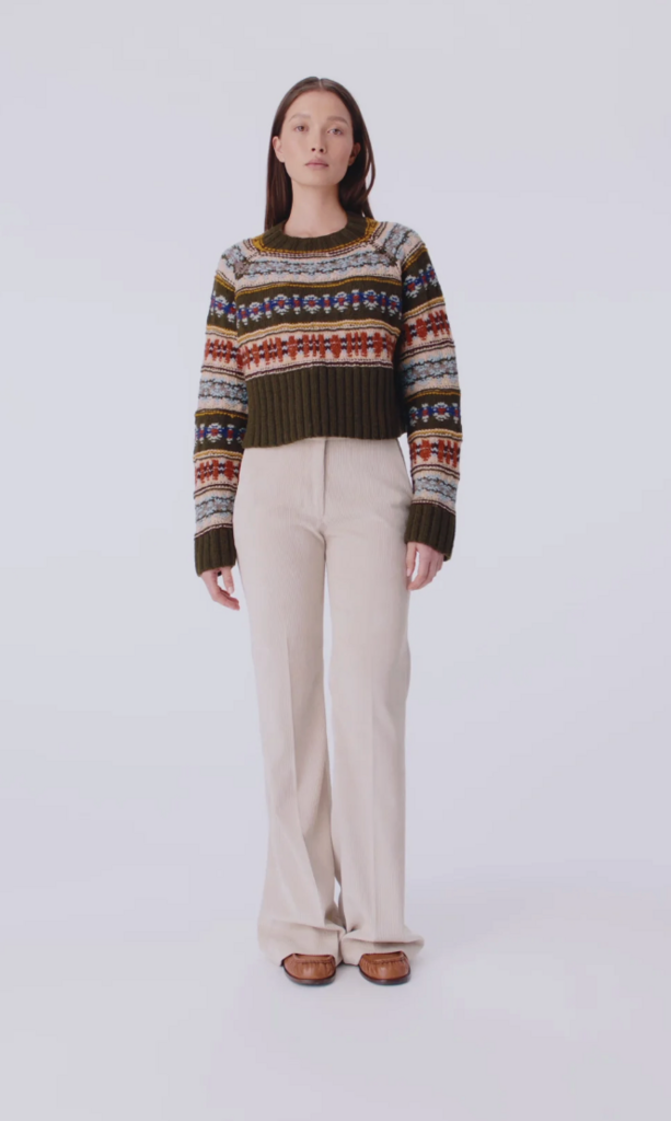 Smythe Handknit Cropped Crewneck Sweater