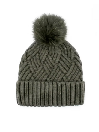 Mitchie's Matchings Fox Pom Knit Hat - HTYH02