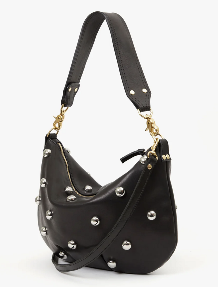 Clare V. Moyen Messenger - Naturelle w/ Studs