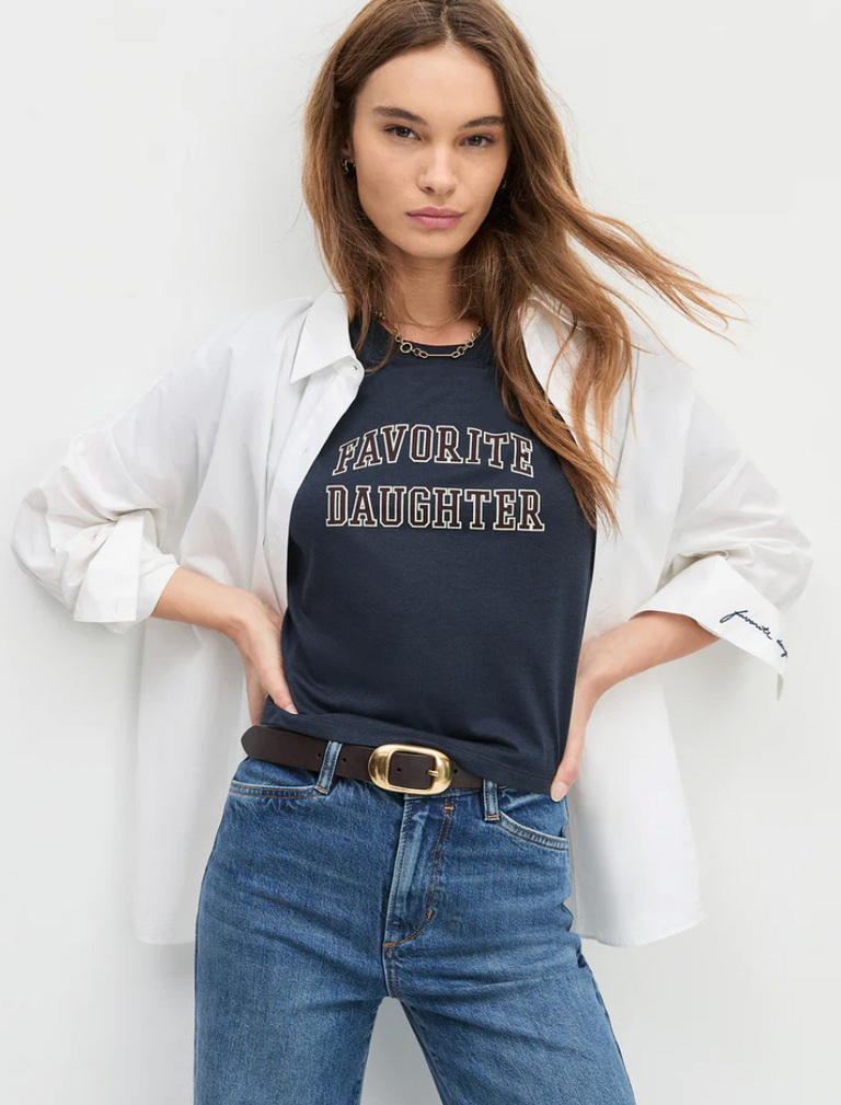 Favorite Daughter Favorite Daughter Cropped Collegiate Tee