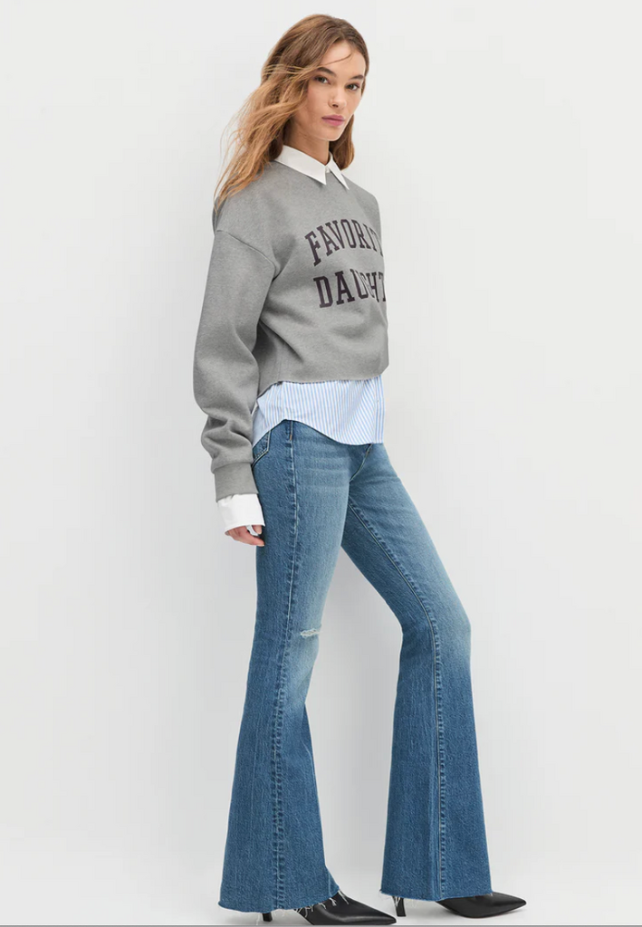 Favorite Daughter Cropped Collegiate Sweatshirt / H. Grey