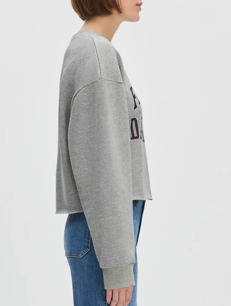 Favorite Daughter Cropped Collegiate Sweatshirt / H. Grey