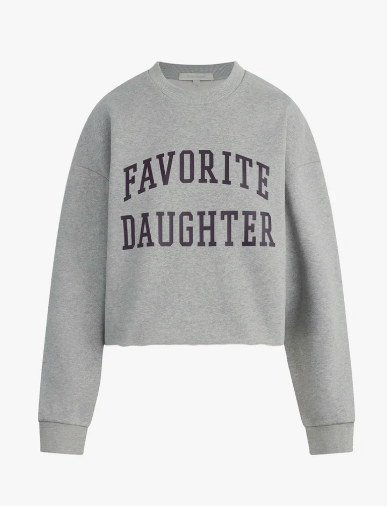 Favorite Daughter Cropped Collegiate Sweatshirt / H. Grey