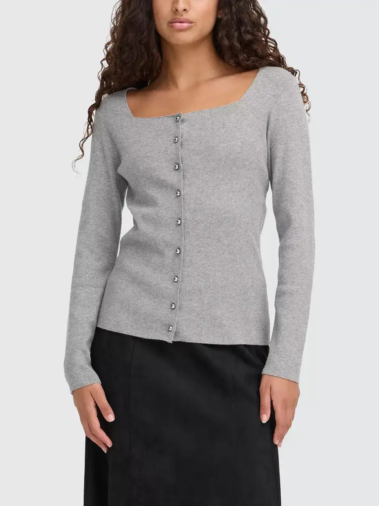 Ichi Clarisa Grey Cardigan Top