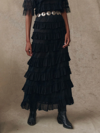 The Great The Winter Mesh Flounce Skirt The Great The Winter Mesh Flounce Skirt