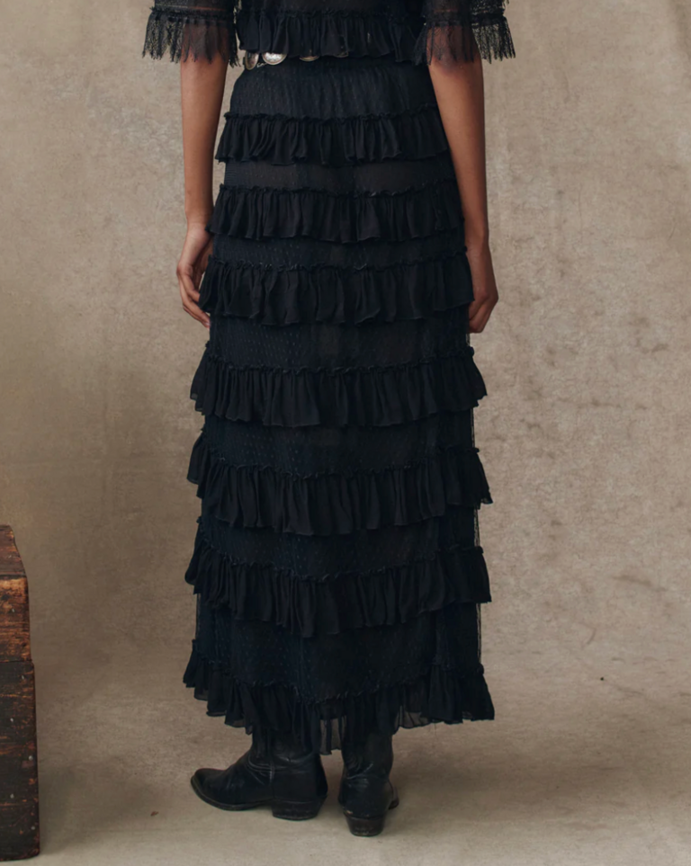 The Great The Winter Mesh Flounce Skirt