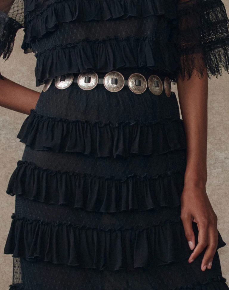 The Great The Winter Mesh Flounce Skirt