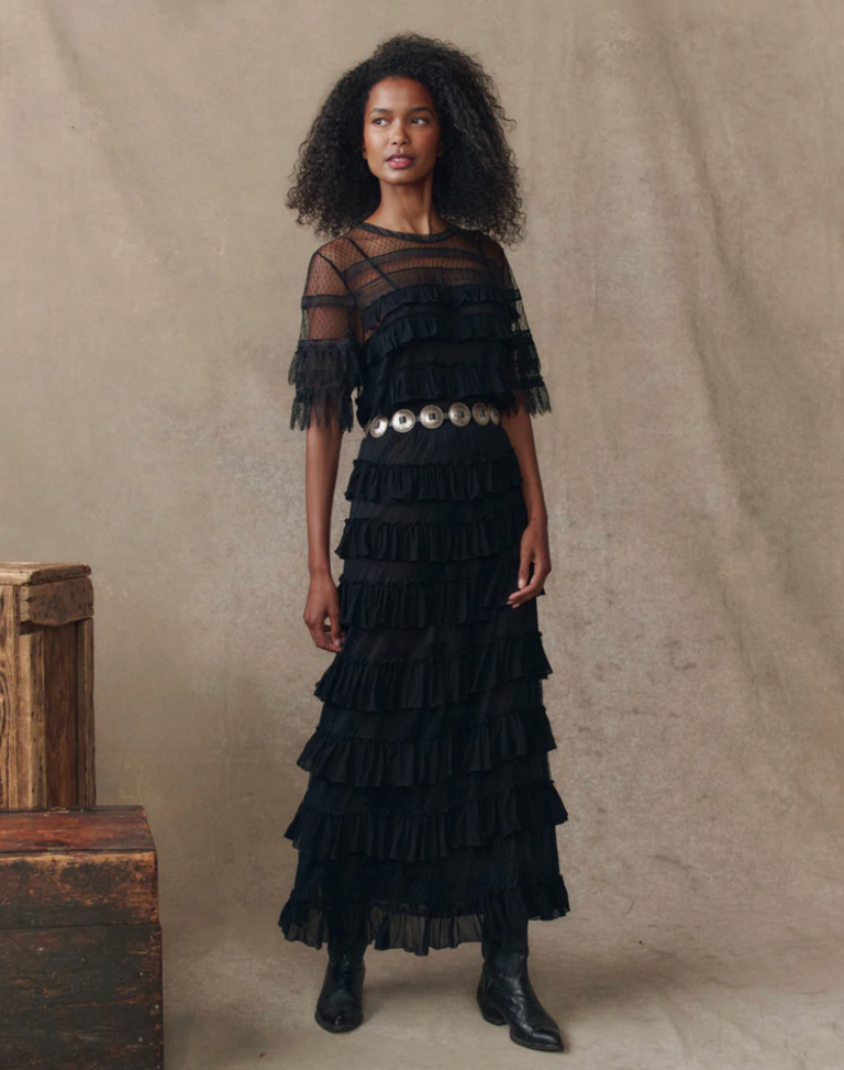 The Great The Winter Mesh Flounce Skirt