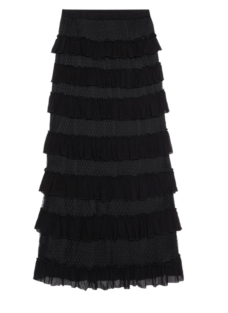 The Great The Winter Mesh Flounce Skirt
