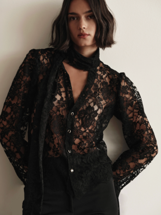 Cissa The Lace Bow Tie Top