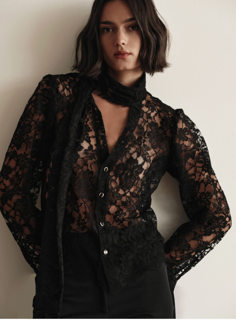 Cissa The Lace Bow Tie Top