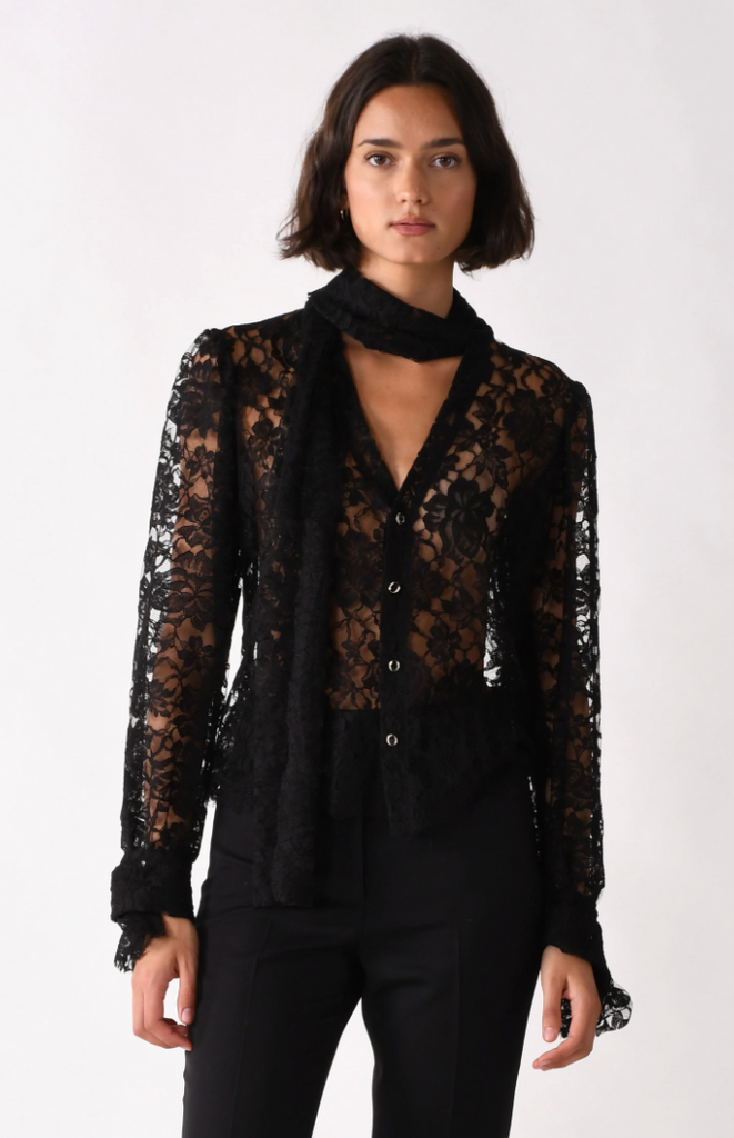 Cissa The Lace Bow Tie Top