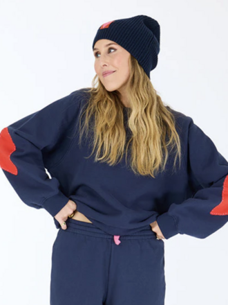 Kerri Rosenthal Benton Imperfect Heart Patch Sweathshirt