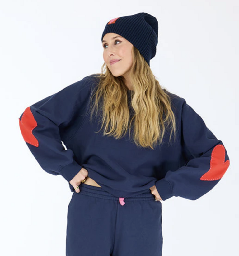 Kerri Rosenthal Benton Imperfect Heart Patch Sweathshirt