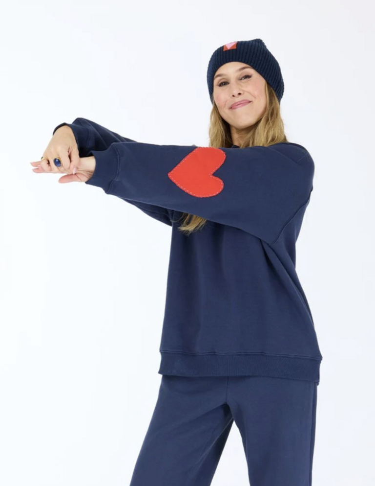 Kerri Rosenthal Benton Imperfect Heart Patch Sweathshirt