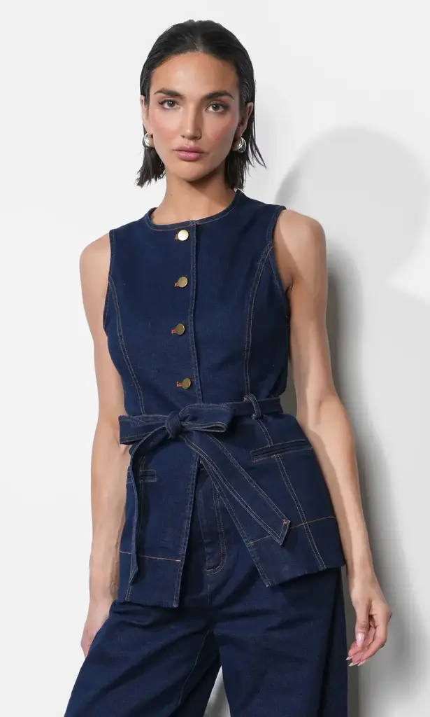 Greylin Clarence Button Up Denim Vest