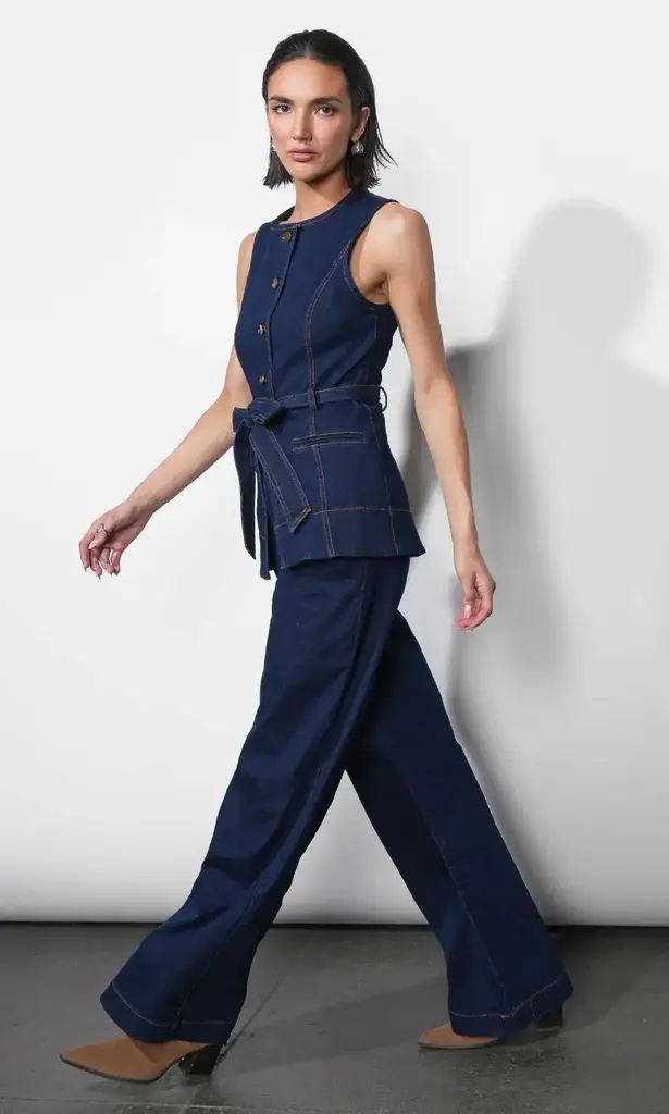 Greylin Clarence Button Up Denim Vest