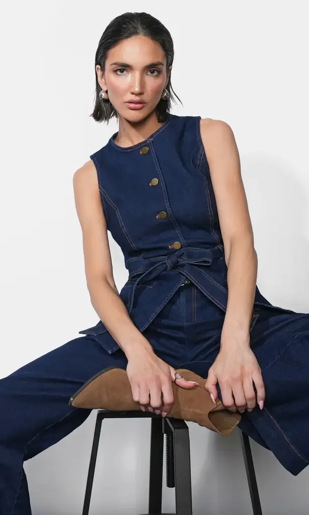 Greylin Clarence Button Up Denim Vest