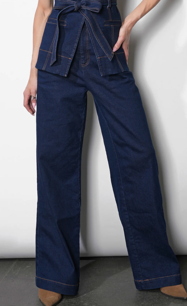 Greylin Luna Wide Leg Denim Trousers