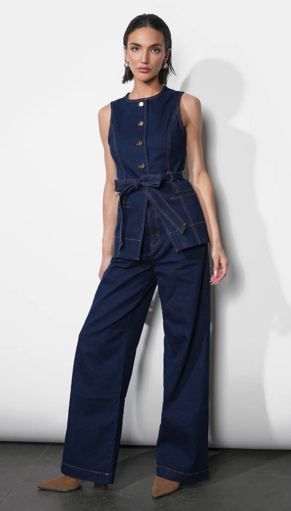 Greylin Luna Wide Leg Denim Trousers