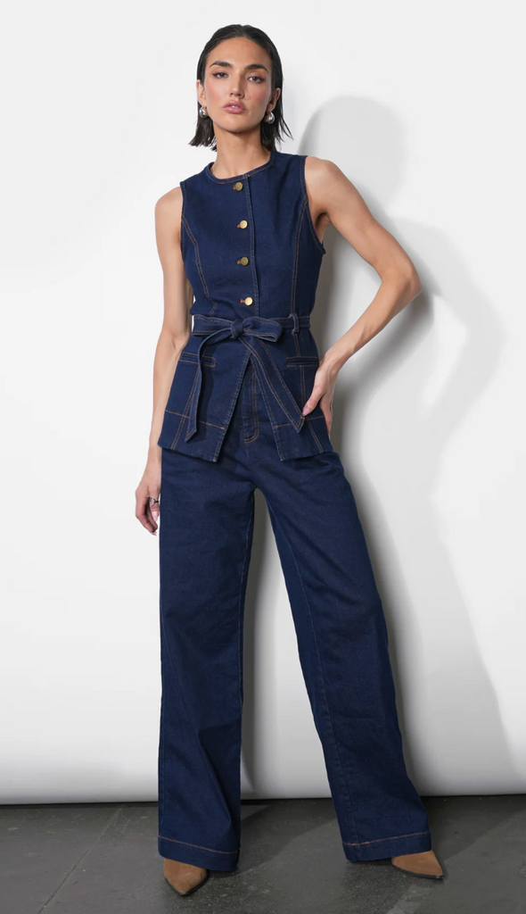 Greylin Luna Wide Leg Denim Trousers