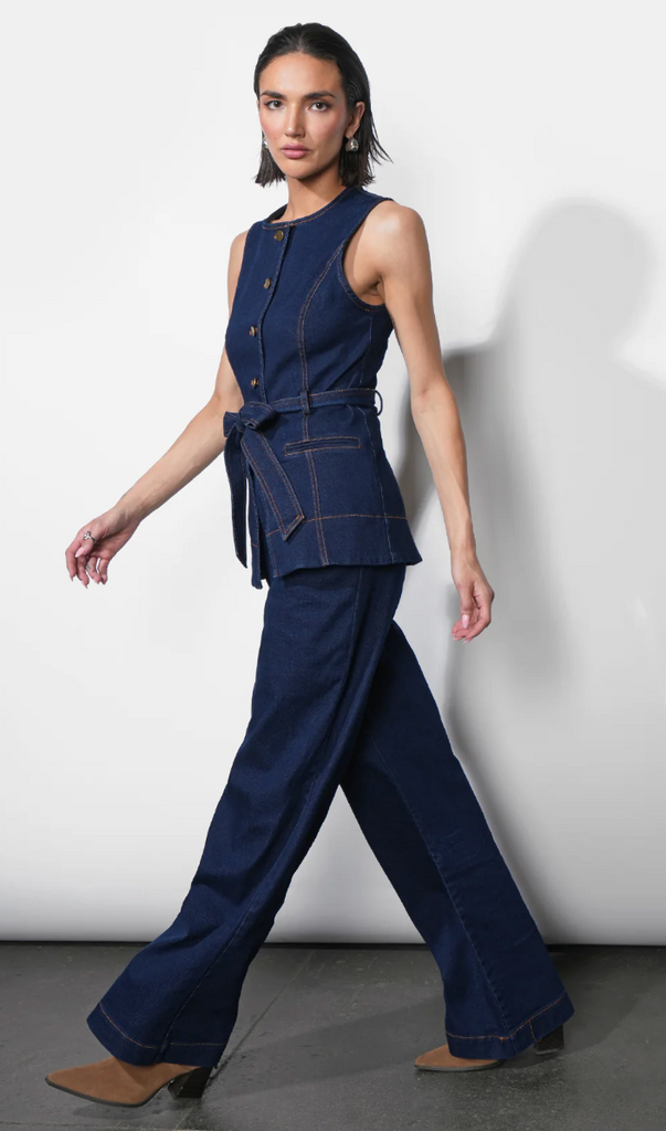 Greylin Luna Wide Leg Denim Trousers