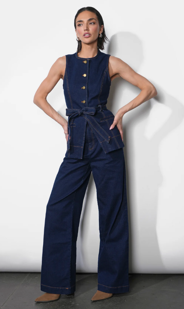 Greylin Luna Wide Leg Denim Trousers