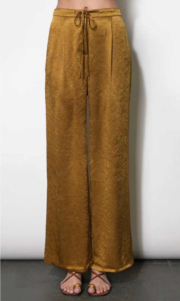 Greylin Nova Satin Drawstring Wideleg Pant