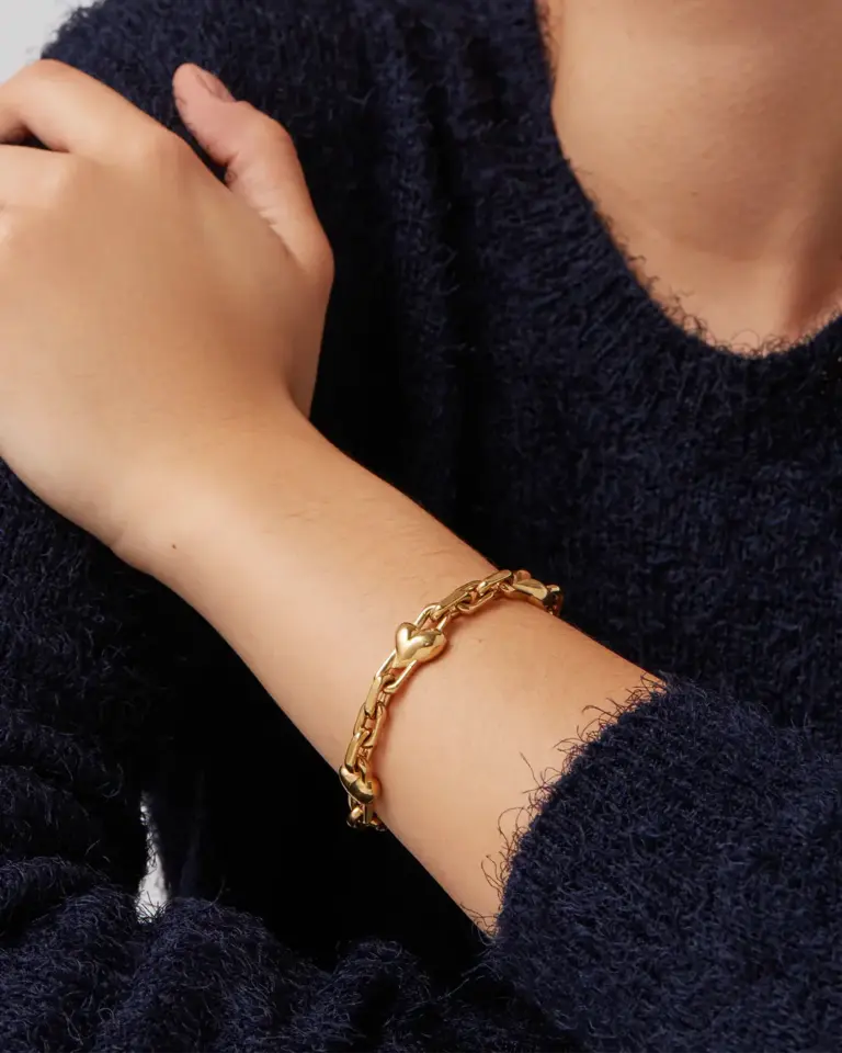 Jenny Bird Art Heart Chain Bracelet