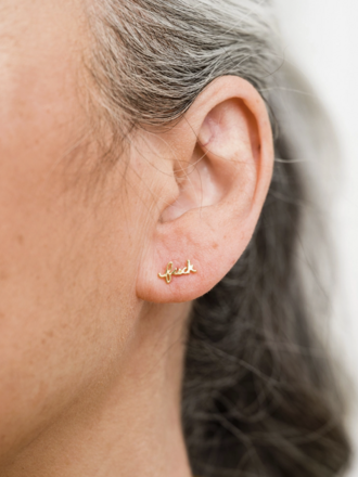 Fuck Script Stud Earring