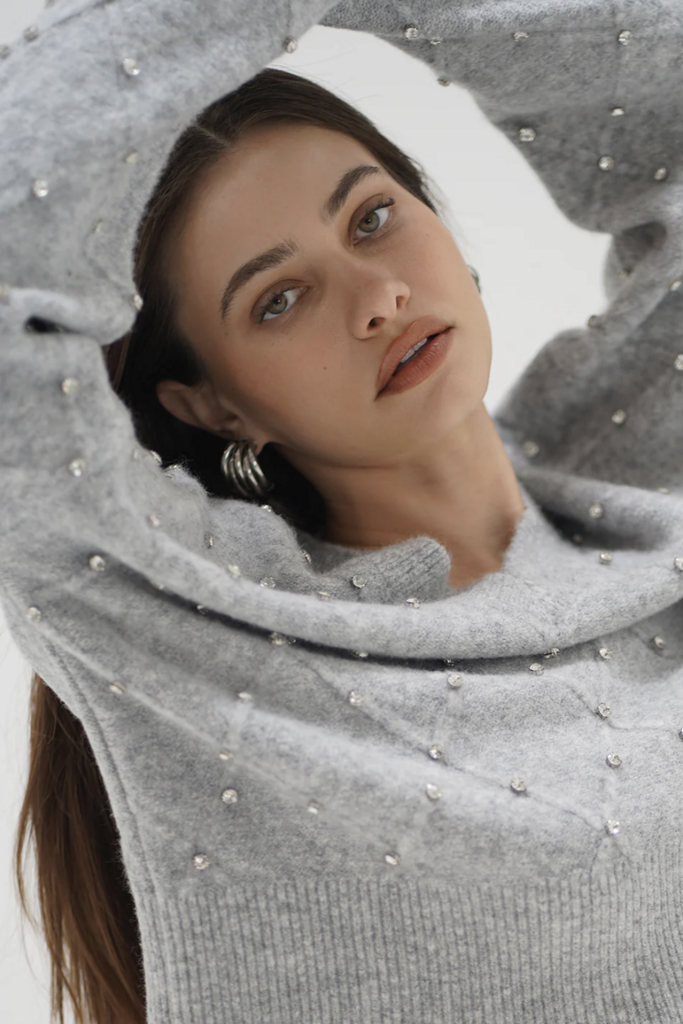 LNA Noma Rhinestone Sweater