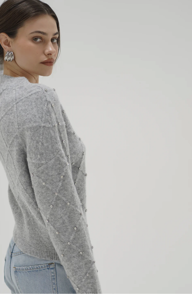 LNA Noma Rhinestone Sweater