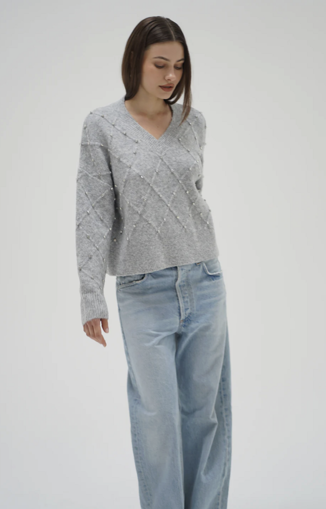 LNA Noma Rhinestone Sweater