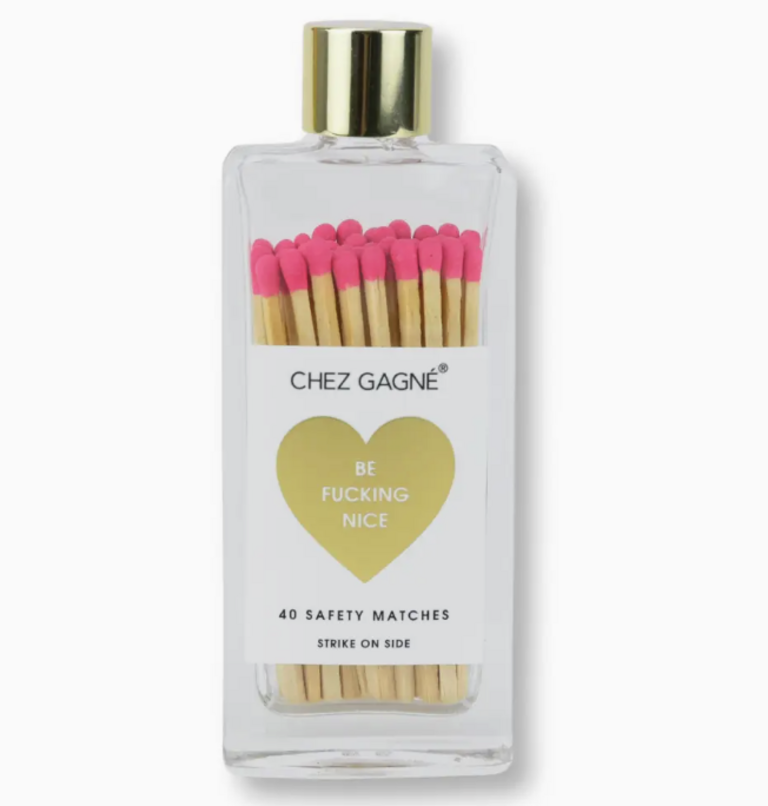 Chez Gagne Glass Bottle Matches