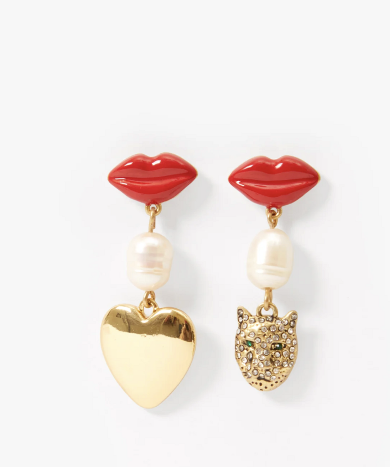 Clare V. Le Lips Charm Earrings
