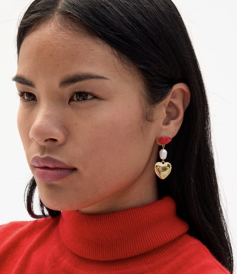 Clare V. Le Lips Charm Earrings