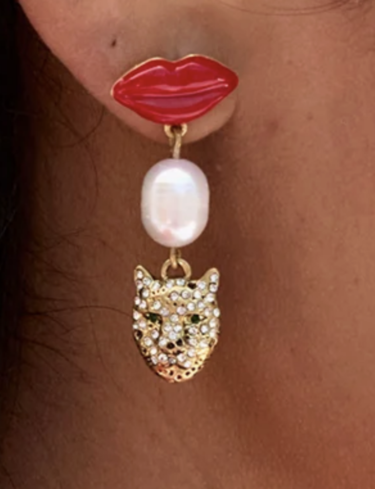 Clare V. Le Lips Charm Earrings