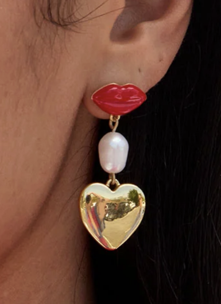 Clare V. Le Lips Charm Earrings