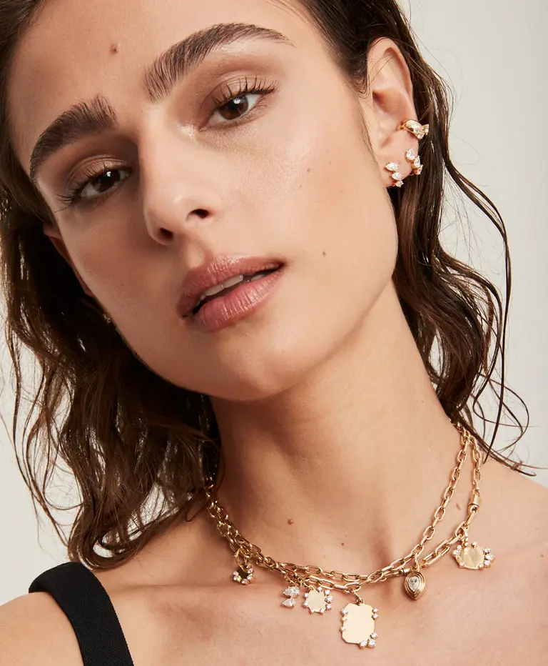 Adina Reyter Diamond Round Dog Tag Hinged Charm