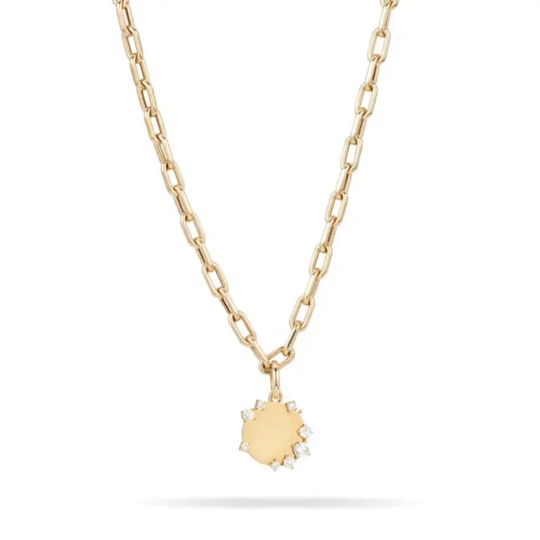 Adina Reyter Diamond Round Dog Tag Hinged Charm