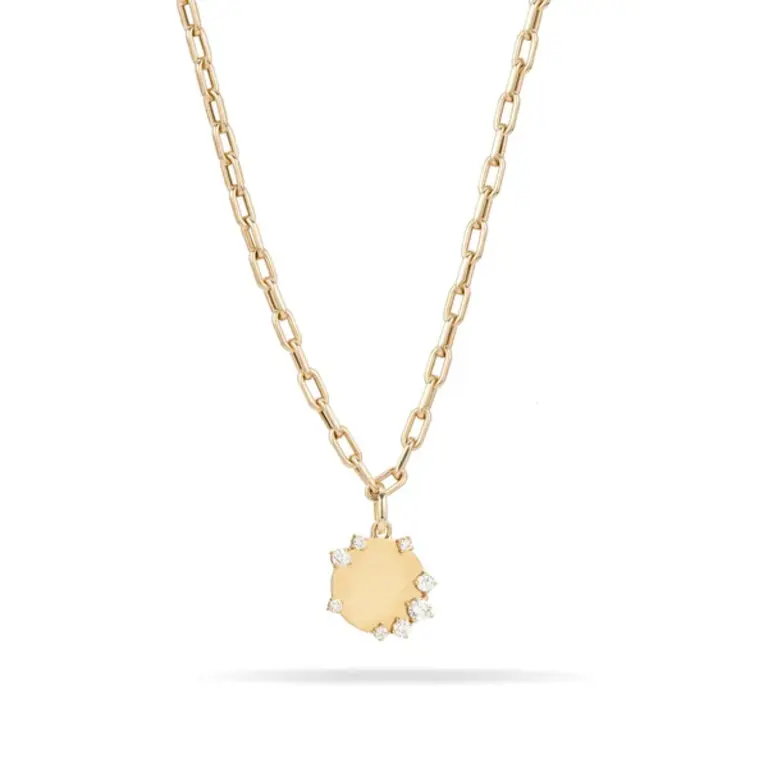 Adina Reyter Diamond Round Dog Tag Hinged Charm