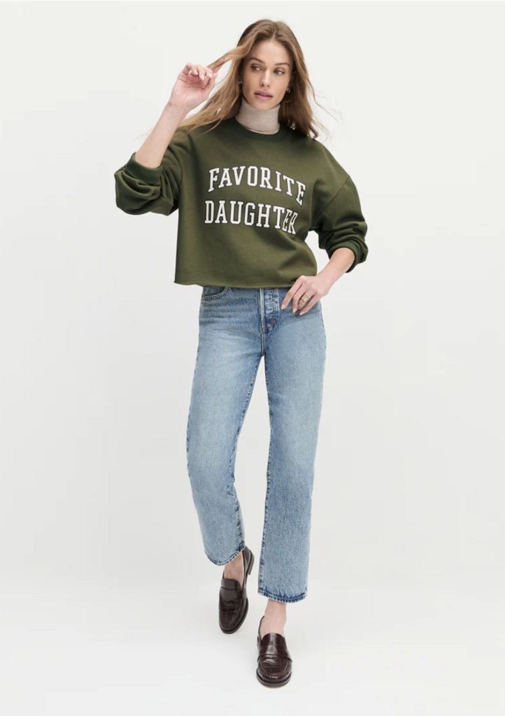 Favorite Daughter Cropped Collegiate Sweatshirt / H. Grey