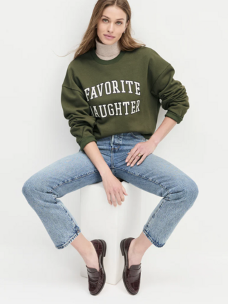 Favorite Daughter Cropped Collegiate Sweatshirt / H. Grey