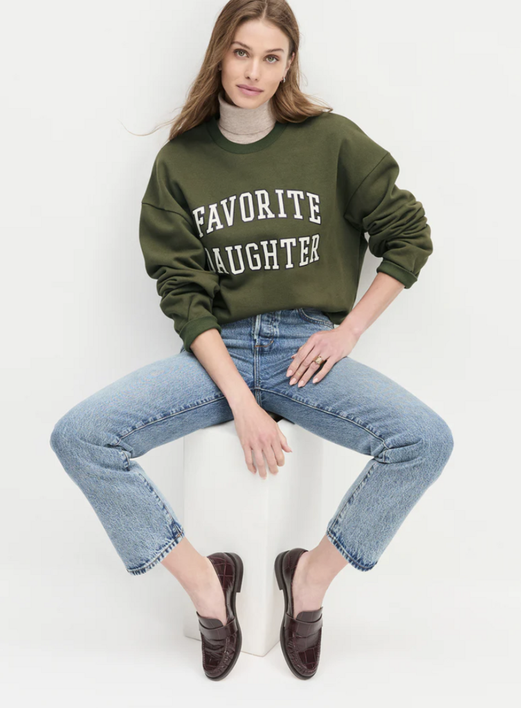 Favorite Daughter Cropped Collegiate Sweatshirt / H. Grey